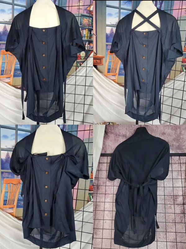 Vivienne Westwood Vivienne Westwood Black Silk Blend Short Sleeve Tee 0089 Size M / US 6-8 / IT 42-44 - 2 Thumbnail