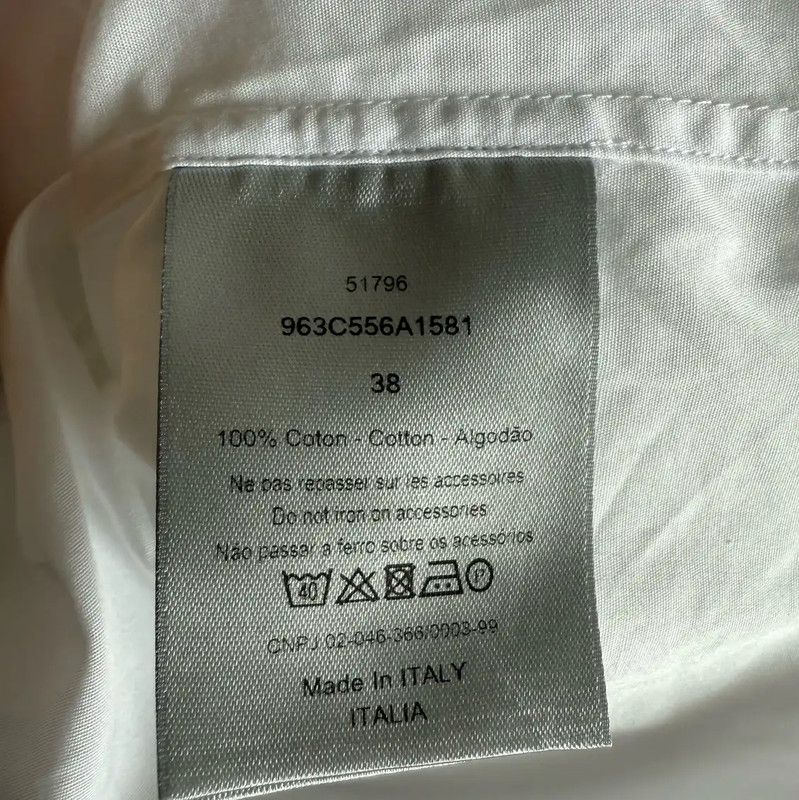 Dior Dior White Cotton Women's Shirt 0089 Size ONE SIZE - 5 Thumbnail