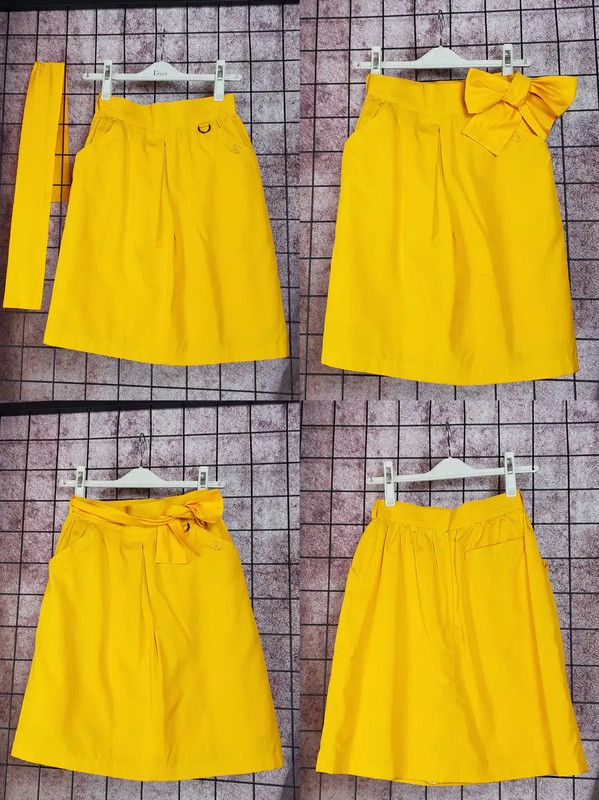 Dior Dior Yellow Cotton Embroidered Mini Skirt 0089 Size 23" - 2 Thumbnail