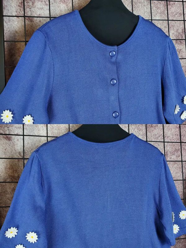 Dior Dior Summer Blue Embroidered Top 0089 Size L / US 10 / IT 46 - 3 Thumbnail