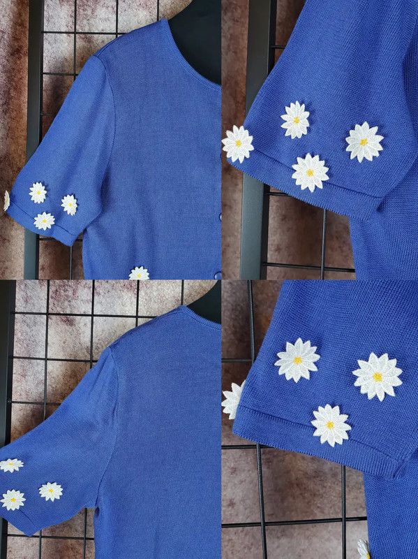 Dior Dior Summer Blue Embroidered Top 0089 Size L / US 10 / IT 46 - 4 Thumbnail