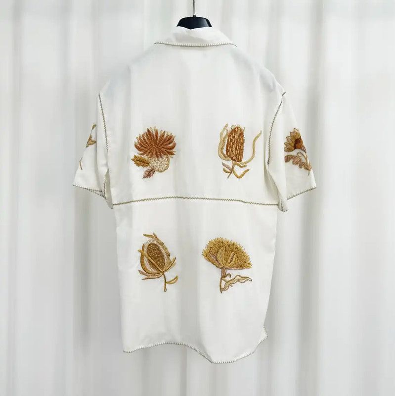 Dior Dior Embroidered White Cotton Summer Shirt 0089 Size S / US 4 / IT 40 - 2 Thumbnail