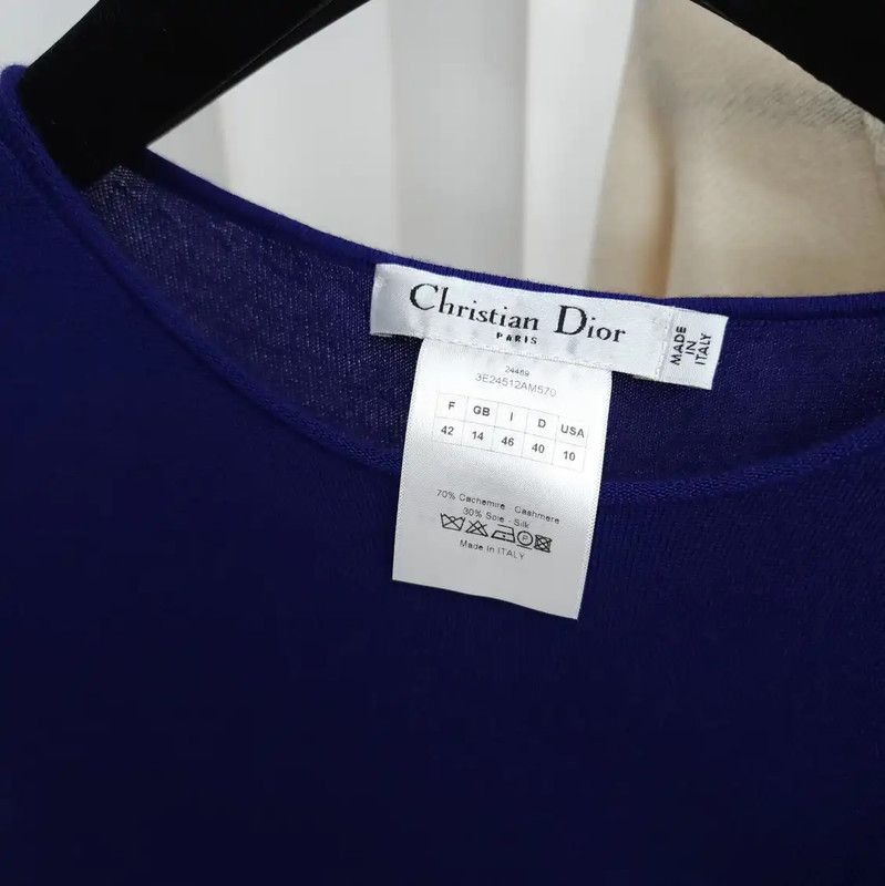 Dior Dior Blue Wool Short Sleeve Top 0089 Size S / US 4 / IT 40 - 3 Thumbnail