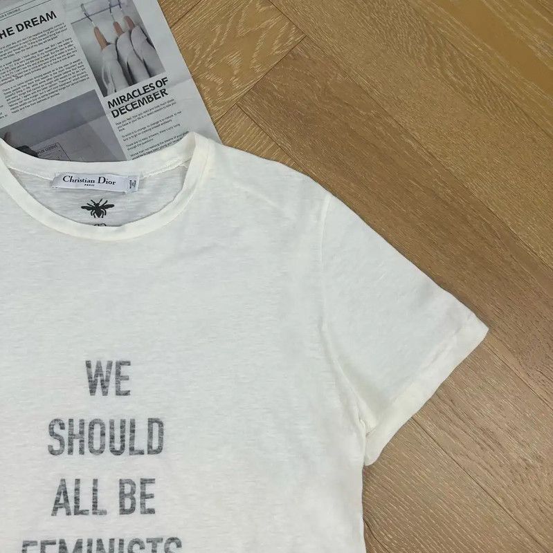 Dior Dior Feminist White Cotton T-Shirt 0089 Size S / US 4 / IT 40 - 5 Thumbnail
