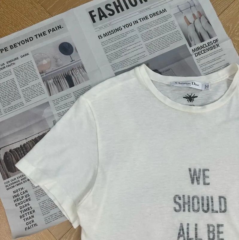 Dior Dior Feminist White Cotton T-Shirt 0089 Size S / US 4 / IT 40 - 6 Thumbnail