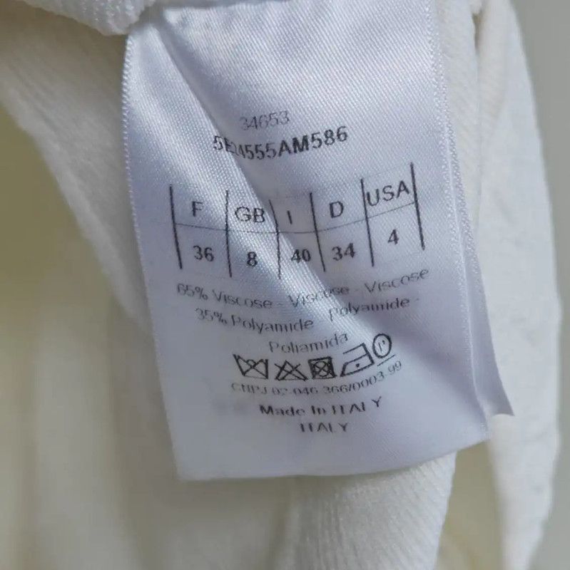 Dior Dior White Cotton Blend Short Sleeve Top 0089 Size XS / US 0-2 / IT 36-38 - 3 Thumbnail