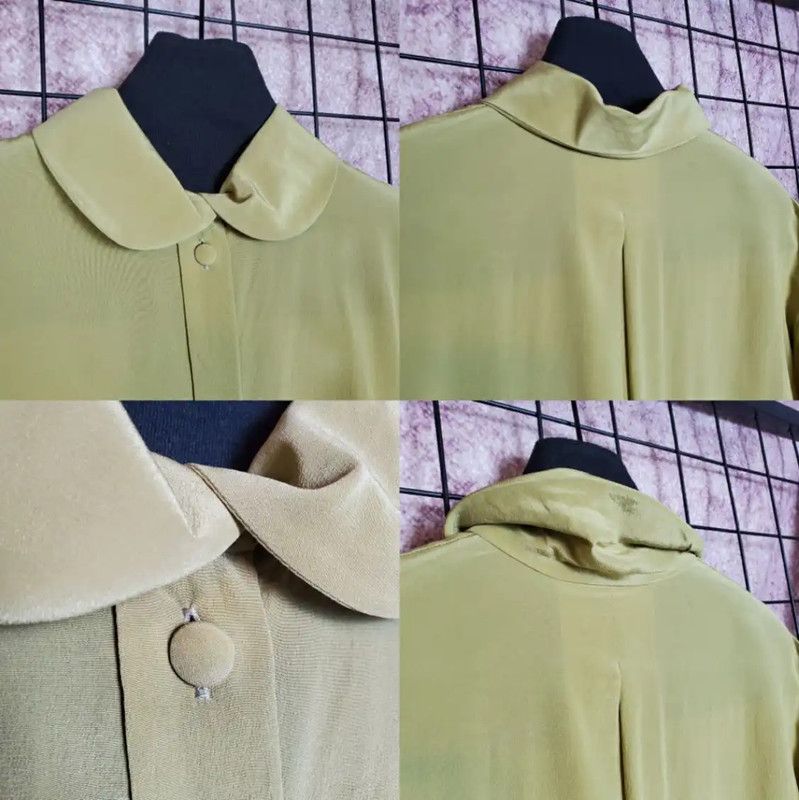 Dior Dior Green Silk Long Sleeve Blouse 0089 Size S / US 4 / IT 40 - 4 Thumbnail