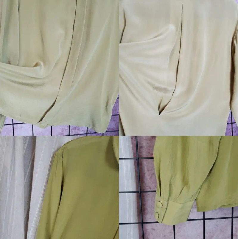 Dior Dior Green Silk Long Sleeve Blouse 0089 Size S / US 4 / IT 40 - 6 Thumbnail