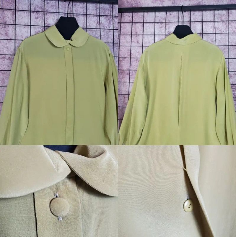 Dior Dior Green Silk Long Sleeve Blouse 0089 Size S / US 4 / IT 40 - 3 Thumbnail
