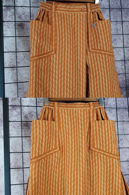 Dior Dior Orange Wool Embroidered Midi Skirt 0089 Size 23" - 2 Thumbnail