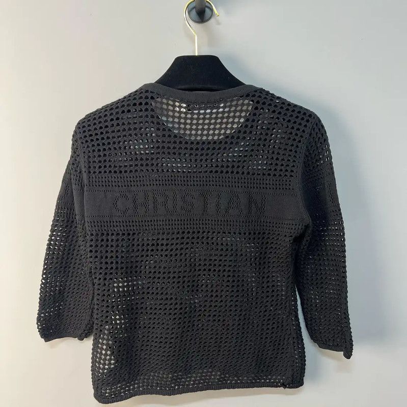 Dior Dior Short-Sleeve Black Poly Summer Tee 0089 Size S / US 4 / IT 40 - 2 Thumbnail