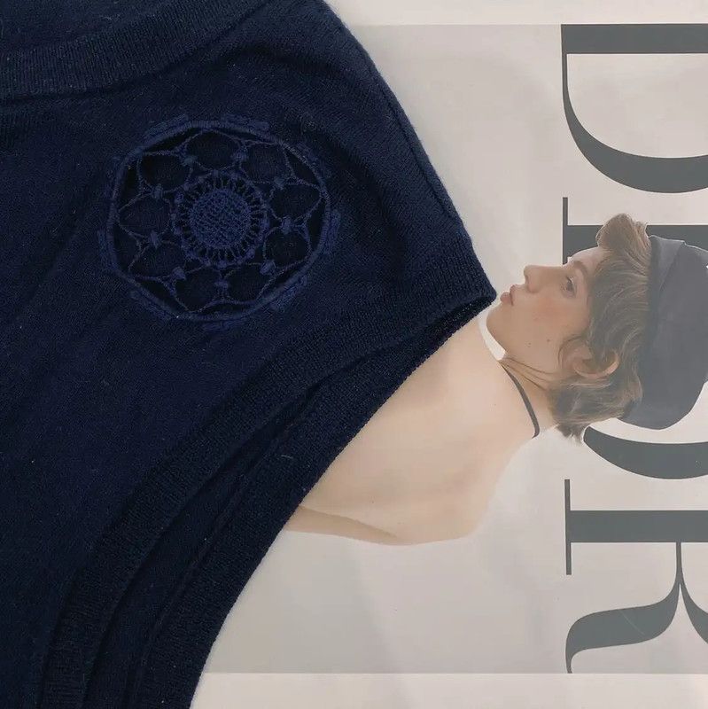 Dior Dior Navy Wool Women's Sweater 0089 Size L / US 10 / IT 46 - 4 Thumbnail