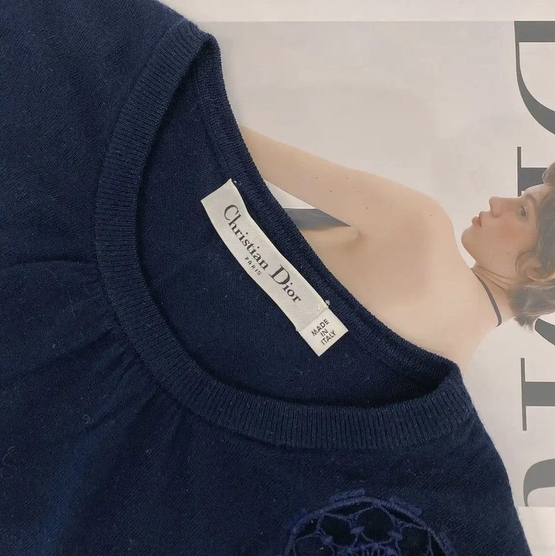 Dior Dior Navy Wool Women's Sweater 0089 Size L / US 10 / IT 46 - 3 Thumbnail