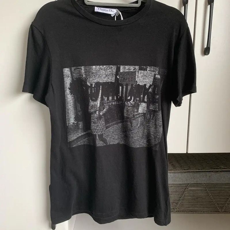 Dior Dior Black Cotton Embroidered Short Sleeve Tee 0089 Size XS / US 0-2 / IT 36-38 - 2 Thumbnail