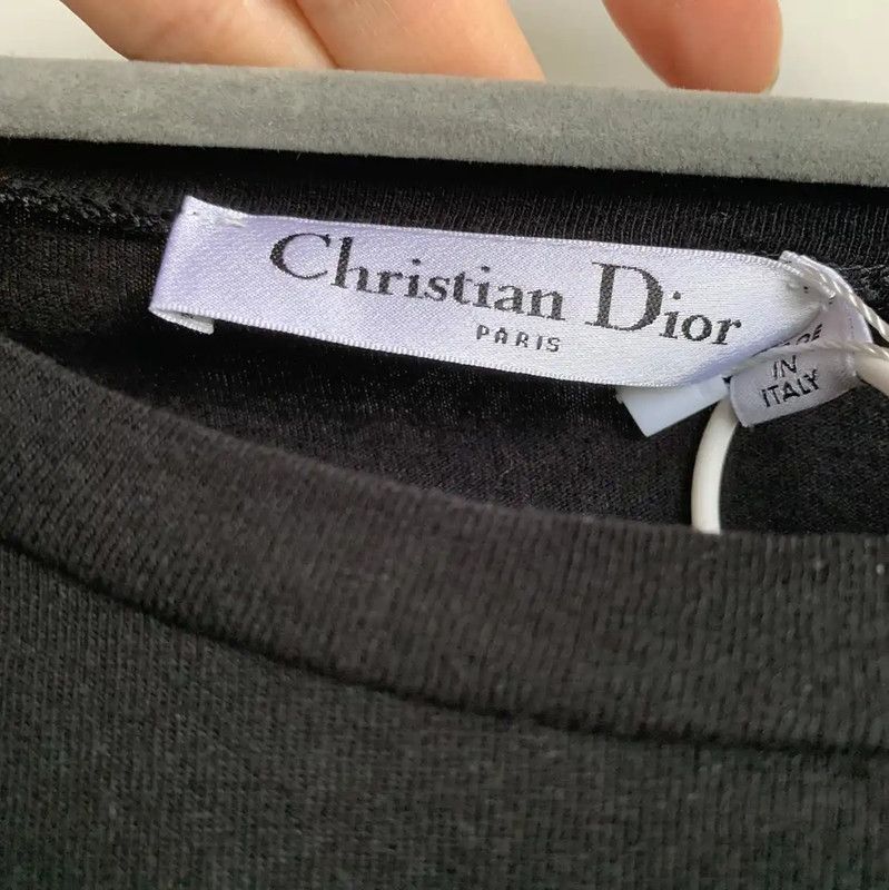 Dior Dior Black Cotton Embroidered Short Sleeve Tee 0089 Size XS / US 0-2 / IT 36-38 - 6 Thumbnail