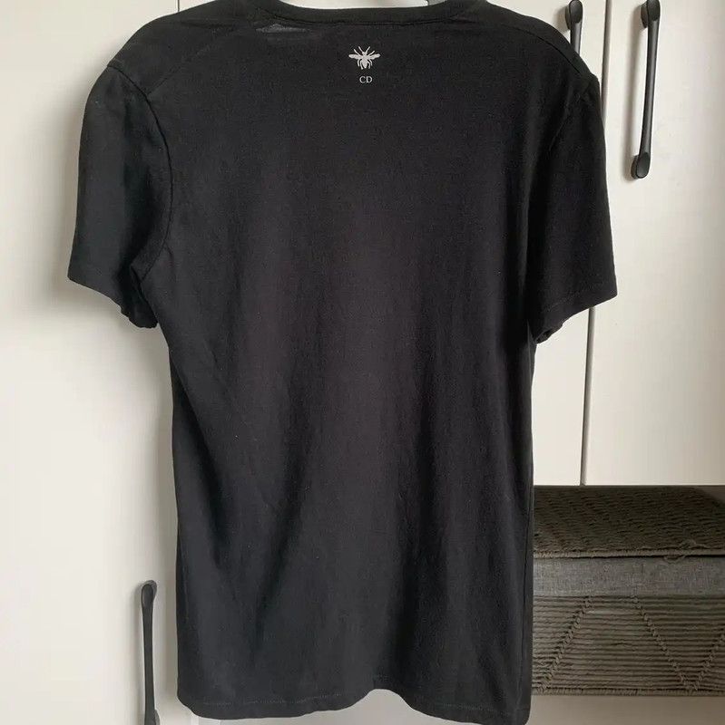 Dior Dior Black Cotton Embroidered Short Sleeve Tee 0089 Size XS / US 0-2 / IT 36-38 - 4 Thumbnail