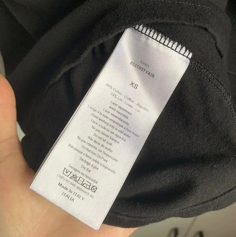 Dior Dior Black Cotton Embroidered Short Sleeve Tee 0089 Size XS / US 0-2 / IT 36-38 - 7 Thumbnail