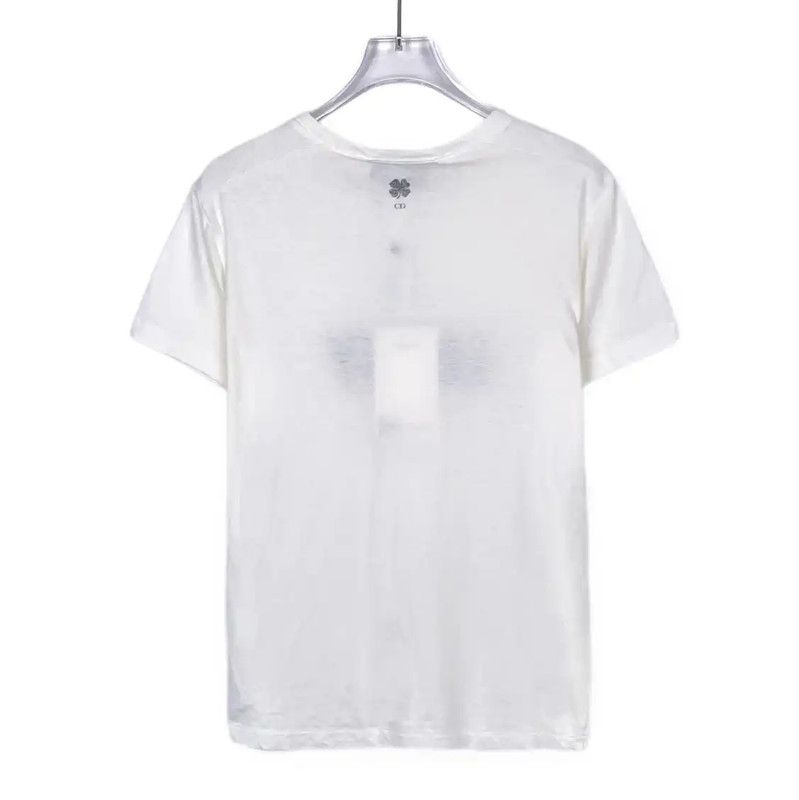 Dior Dior Lucky White Cotton T-Shirt for Women 0089 Size XS / US 0-2 / IT 36-38 - 2 Thumbnail
