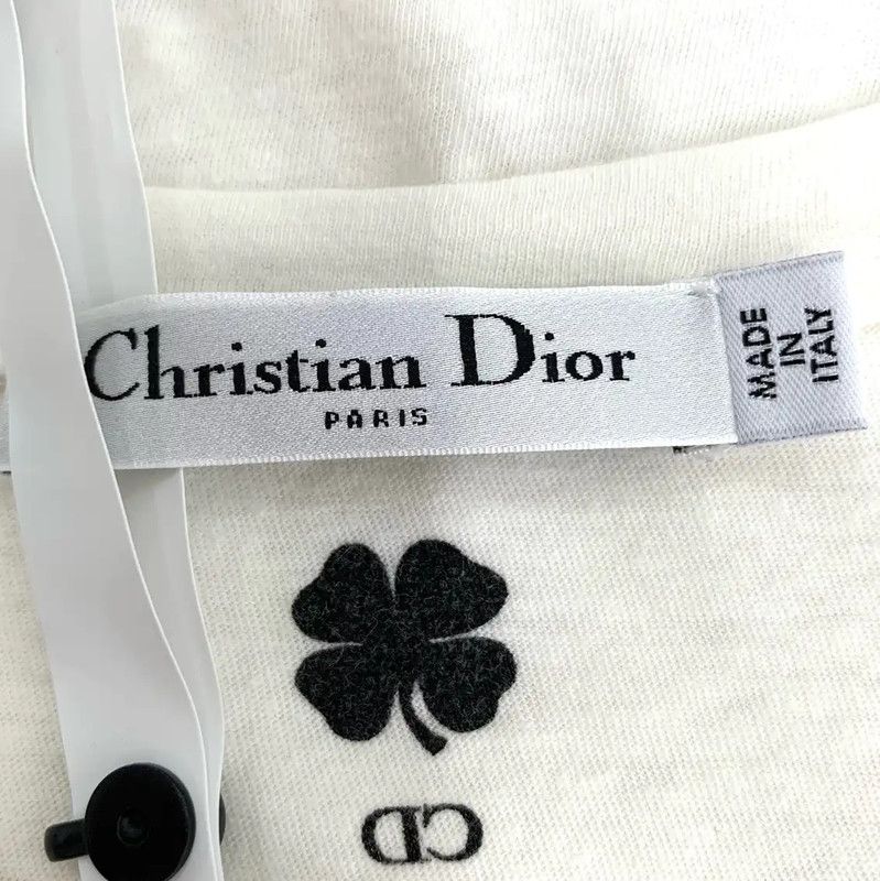Dior Dior Lucky White Cotton T-Shirt for Women 0089 Size XS / US 0-2 / IT 36-38 - 5 Thumbnail
