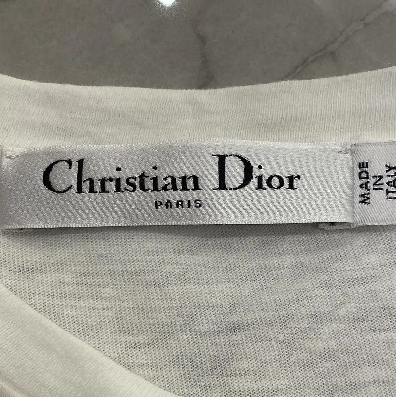 Dior Dior Summer White Cotton T-Shirt with Print 0089 Size S / US 4 / IT 40 - 5 Thumbnail