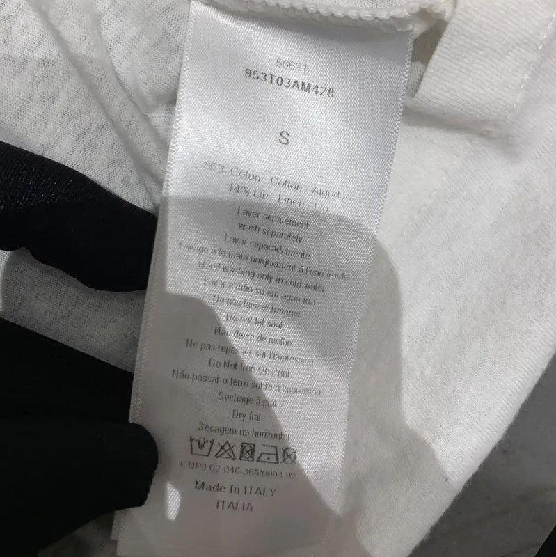 Dior Dior Summer White Cotton T-Shirt with Print 0089 Size S / US 4 / IT 40 - 6 Thumbnail
