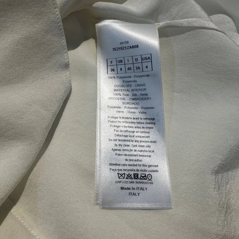 Dior Dior White Cotton Graphic Tee for Women 0089 Size L / US 10 / IT 46 - 5 Thumbnail