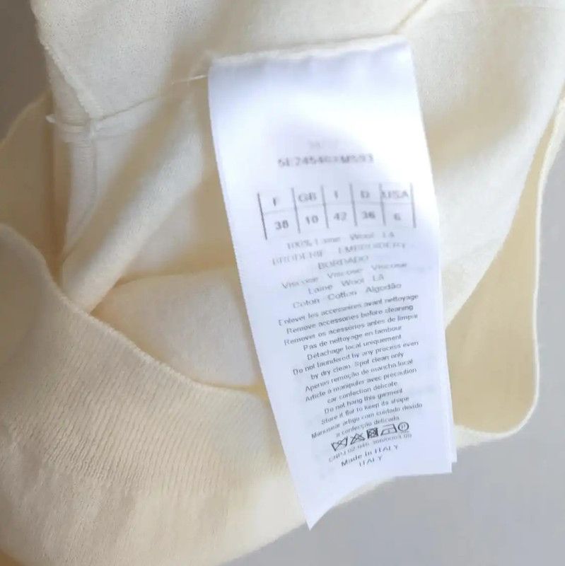 Dior Dior Beige Wool Sleeveless Top for Women 0089 Size XS / US 0-2 / IT 36-38 - 3 Thumbnail