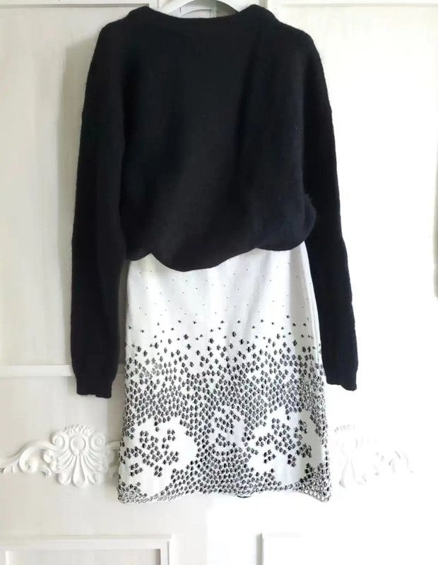 Dior Dior Elegant White Lace Mid-length Skirt 0089 Size 22" - 2 Thumbnail