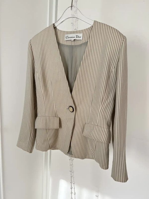 Dior Dior Striped Cotton Women's Jacket in Size L 0089 Size L / US 10 / IT 46 - 2 Thumbnail