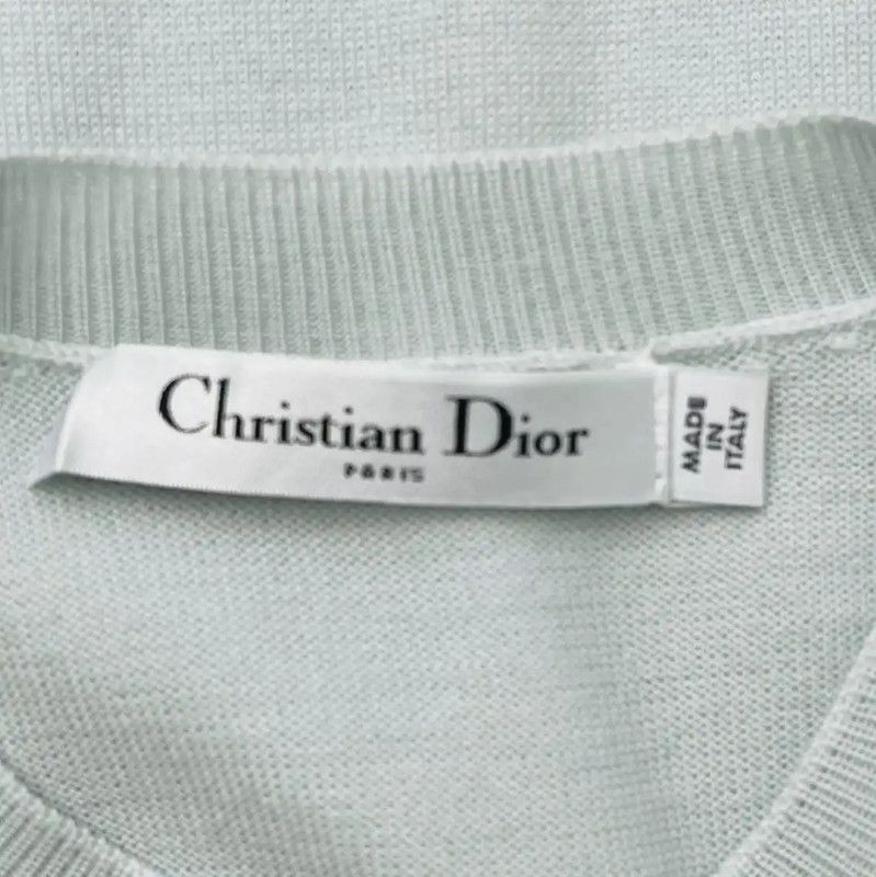 Dior Dior Light Blue Embroidered Short Sleeve T-Shirt 0089 Size S / US 4 / IT 40 - 6 Thumbnail