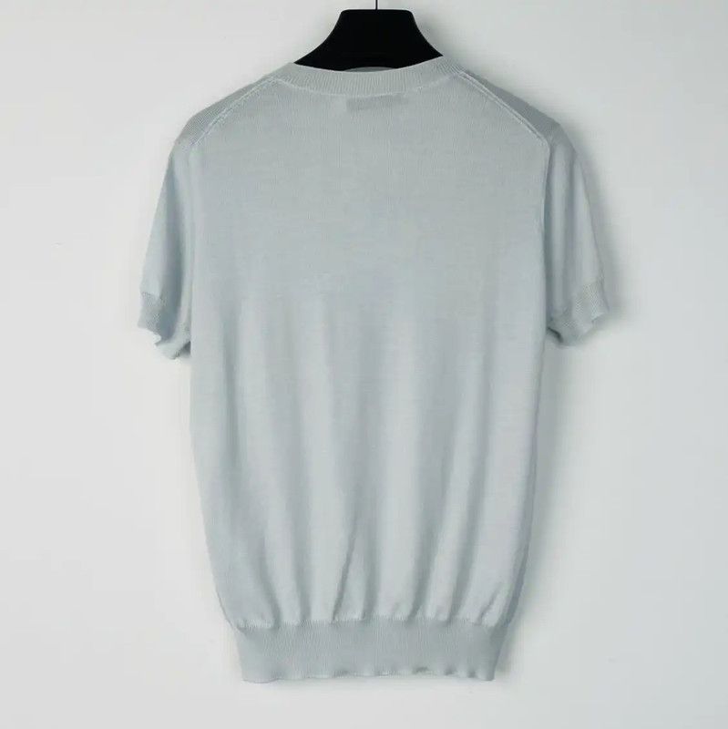 Dior Dior Light Blue Embroidered Short Sleeve T-Shirt 0089 Size S / US 4 / IT 40 - 2 Thumbnail