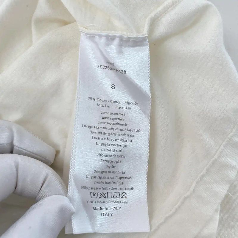 Dior Dior Summer White Cotton Short Sleeve T-Shirt 0089 Size S / US 4 / IT 40 - 5 Thumbnail