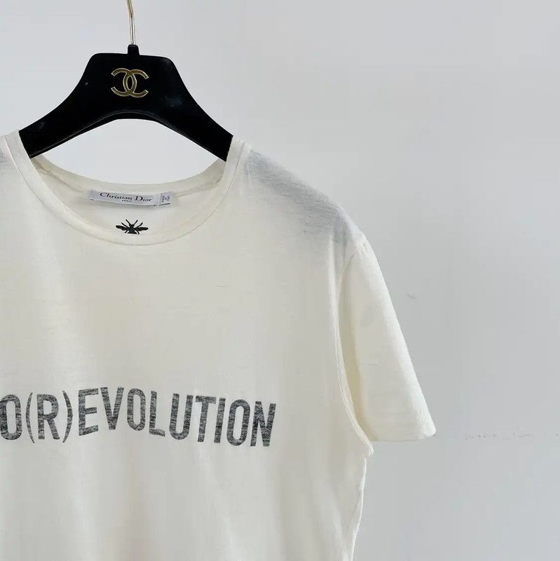 Dior Dior Summer White Cotton Short Sleeve T-Shirt 0089 Size S / US 4 / IT 40 - 3 Thumbnail