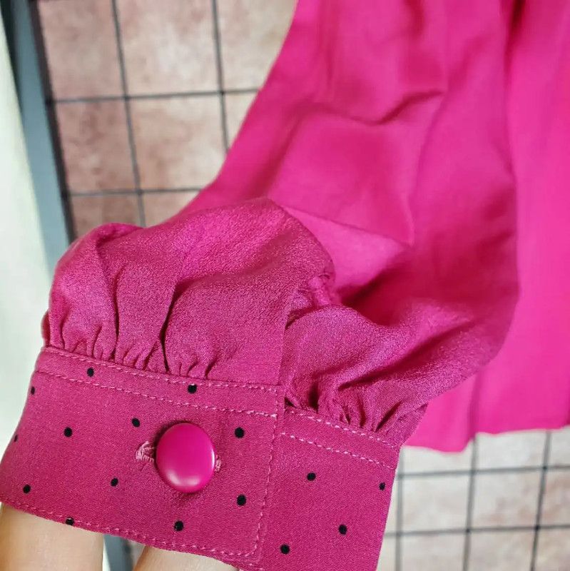 Dior Dior Pink Silk Dot Long Sleeve Blouse 0089 Size M / US 6-8 / IT 42-44 - 7 Thumbnail