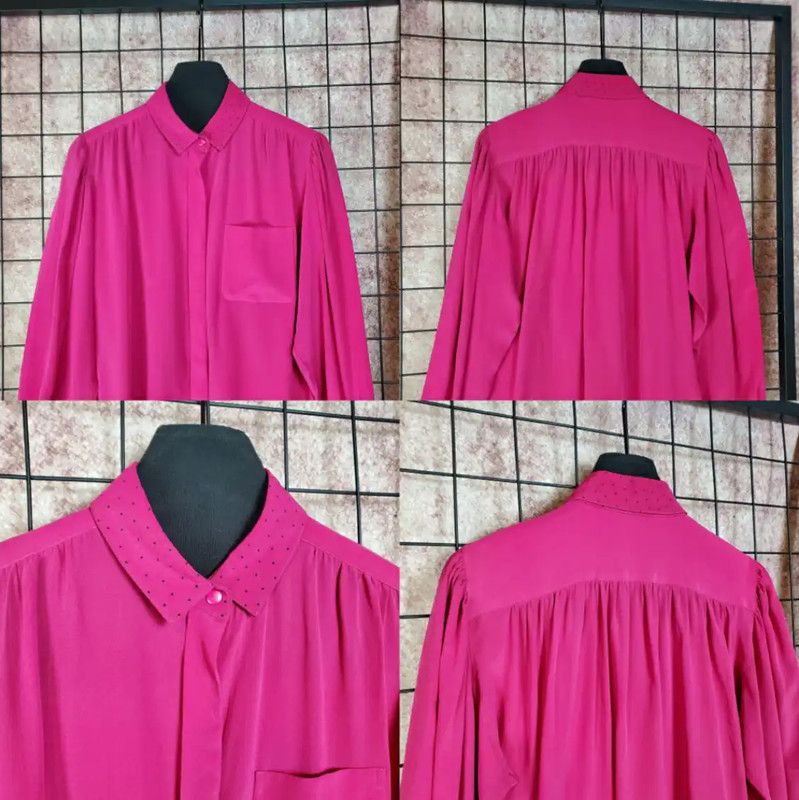 Dior Dior Pink Silk Dot Long Sleeve Blouse 0089 Size M / US 6-8 / IT 42-44 - 4 Thumbnail