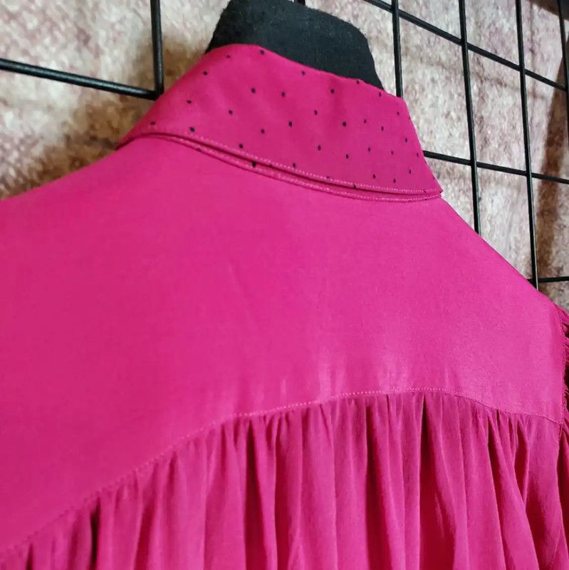 Dior Dior Pink Silk Dot Long Sleeve Blouse 0089 Size M / US 6-8 / IT 42-44 - 8 Thumbnail