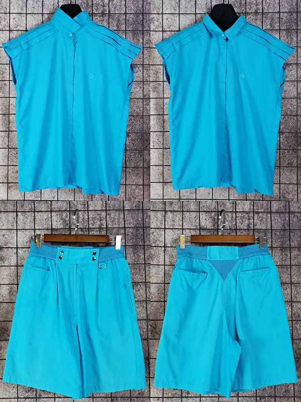 Dior Dior Summer Blue Cotton Blend Short Sleeve Shirt 0089 Size L / US 10 / IT 46 - 3 Thumbnail