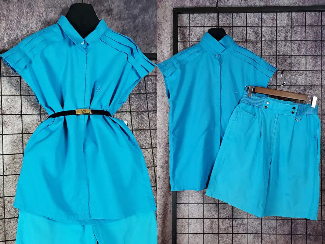 Dior Dior Summer Blue Cotton Blend Short Sleeve Shirt 0089 Size L / US 10 / IT 46 - 2 Thumbnail