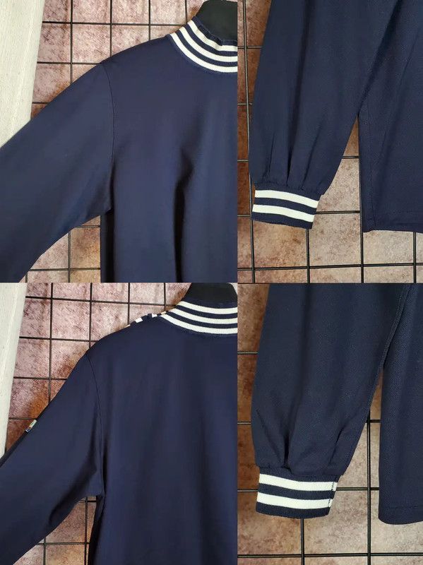 Dior Dior Navy Blue Cotton Embroidered Long Sleeve Tee 0089 Size M / US 6-8 / IT 42-44 - 4 Thumbnail