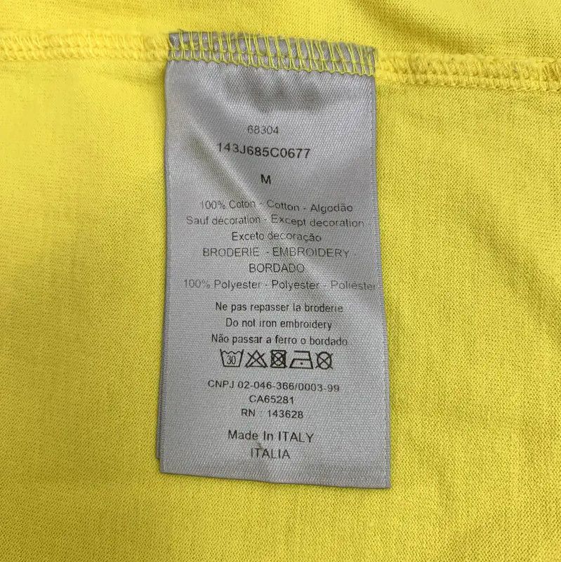 Dior Dior Yellow Cotton Women's T-Shirt 0089 Size M / US 6-8 / IT 42-44 - 7 Thumbnail