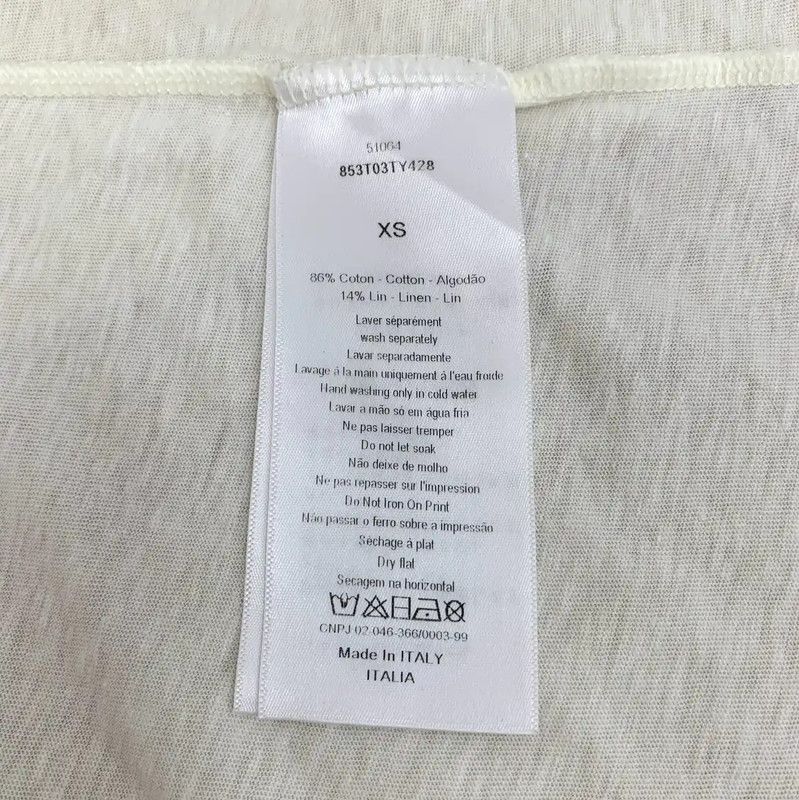 Dior Dior Women's Cotton T-Shirt in Off-White 0089 Size XS / US 0-2 / IT 36-38 - 6 Thumbnail