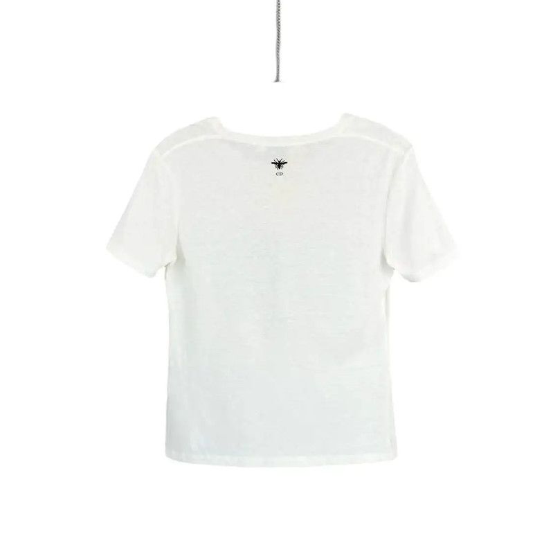 Dior Dior White Cotton XS Women's T-Shirt 0089 Size XS / US 0-2 / IT 36-38 - 2 Thumbnail