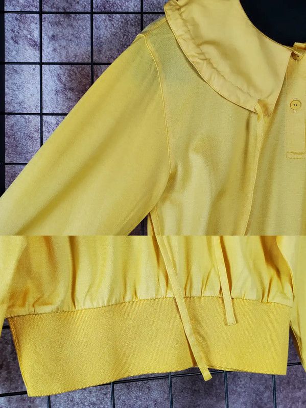 Dior Dior Yellow Cotton Logo Long Sleeve Top 0089 Size M / US 6-8 / IT 42-44 - 7 Thumbnail