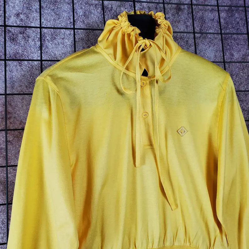 Dior Dior Yellow Cotton Logo Long Sleeve Top 0089 Size M / US 6-8 / IT 42-44 - 4 Thumbnail