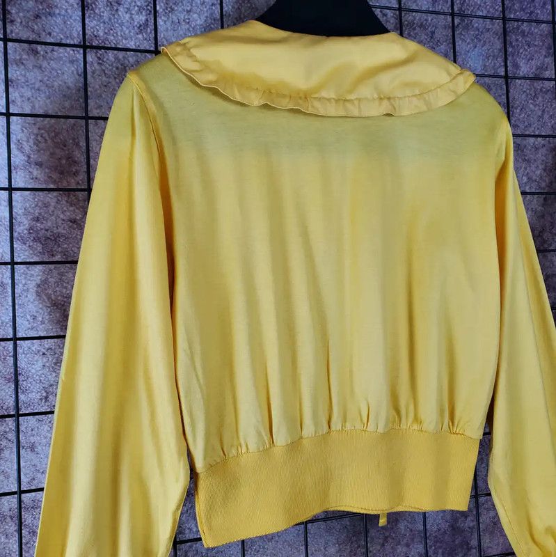 Dior Dior Yellow Cotton Logo Long Sleeve Top 0089 Size M / US 6-8 / IT 42-44 - 5 Thumbnail