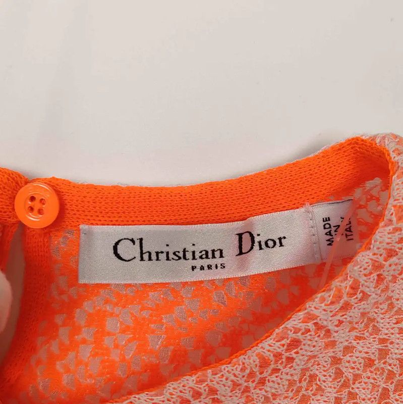 Dior Dior Orange Viscose Short-Sleeve T-Shirt 0089 Size M / US 6-8 / IT 42-44 - 4 Thumbnail