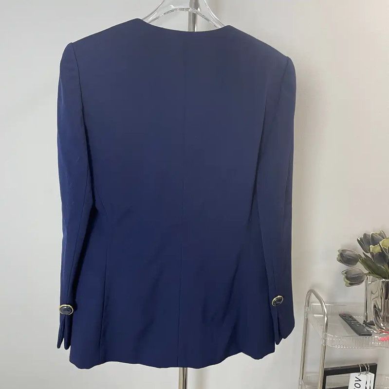 Dior Dior Blue Wool Women's Jacket 0089 Size M / US 6-8 / IT 42-44 - 2 Thumbnail