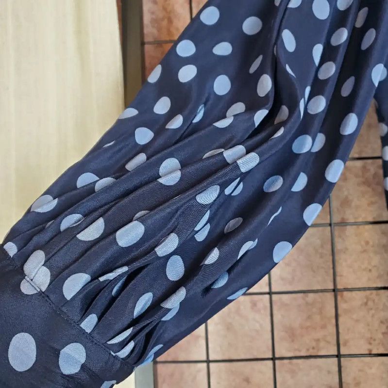 Dior Dior Navy Polka Dot Silk Dress Size M 0089 Size M / US 6-8 / IT 42-44 - 10 Thumbnail