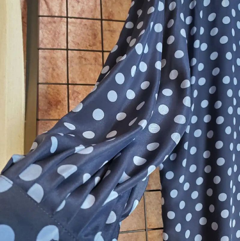 Dior Dior Navy Polka Dot Silk Dress Size M 0089 Size M / US 6-8 / IT 42-44 - 8 Thumbnail