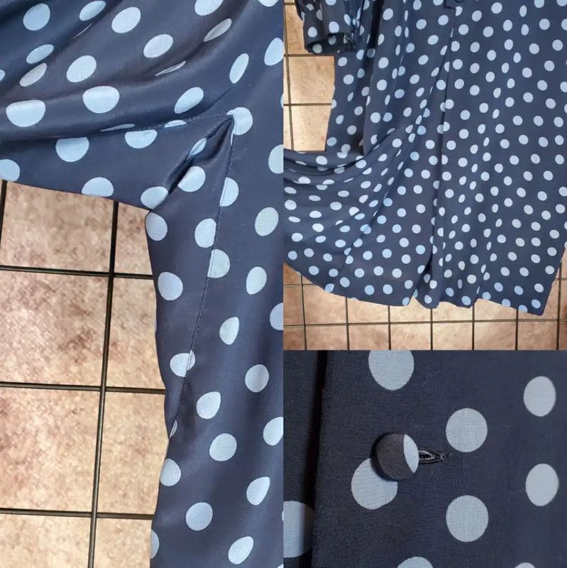 Dior Dior Navy Polka Dot Silk Dress Size M 0089 Size M / US 6-8 / IT 42-44 - 6 Thumbnail